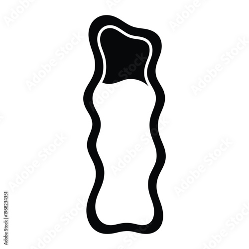 Black and white sanitary pad feminine hygiene product symbol women's health