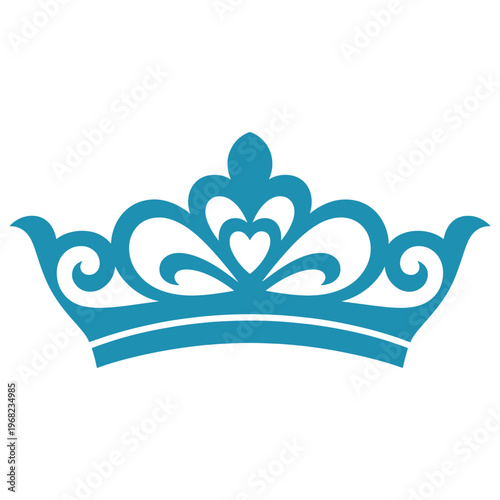 Elegant blue crown symbolizing royalty and nobility with intricate designs