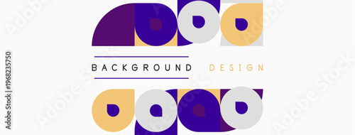 Abstract geometric shapes, purple, orange, gray. Minimalist design with text background design. Clean lines, simple composition.