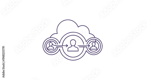 Cloud Computing Concept Depicting Data Sharing and Communication.