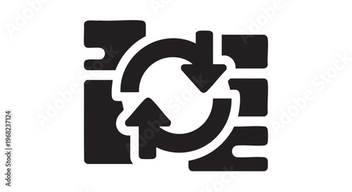 Crypto Exchange Trading Platform Swap Arrows - Black Filled Icon Vector