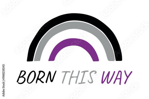 Colorful rainbow shape Asexual pride flag Happy pride day LGBTQIA community Pride Month Vector hand drawn doodle for posters, stickers, logo, cards