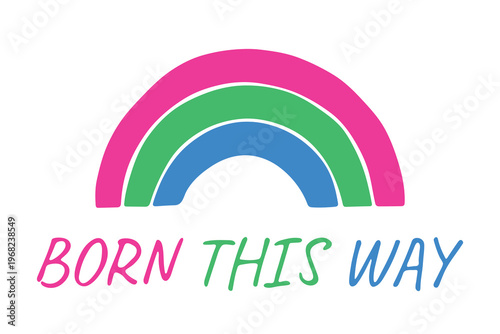 Colorful rainbow shape Polysexual pride flag Happy pride day LGBTQIA community Pride Month Vector hand drawn doodle for posters, stickers, logo, cards