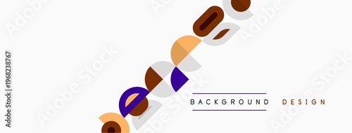 Abstract geometric shapes overlap, creating dynamic visual composition. Minimalist design with muted color palette. Background element for projects.