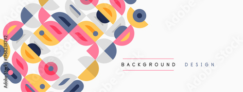 Abstract colorful shapes overlap, creating dynamic background design. Soft palette, modern aesthetic. Minimalist composition.