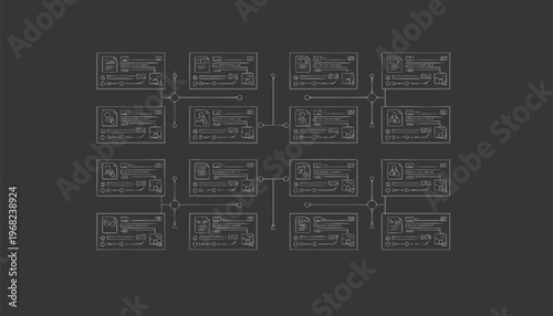 Array of Microchips - High-Tech Semiconductor Components for Electronics.