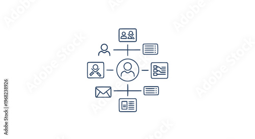 Centralized User Profile with Connected Data Points Illustration.