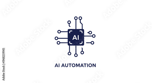 Artificial Intelligence Automation Chip Design and Technology Concept.