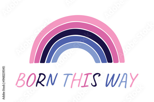 Colorful rainbow shape Omnisexual pride flag Happy pride day LGBTQIA community Pride Month Vector hand drawn doodle for posters, stickers, logo, cards