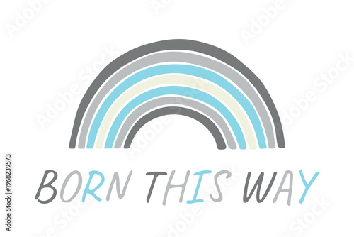 Colorful rainbow shape Demiboy pride flag Happy pride day LGBTQIA community Pride Month Vector hand drawn doodle for posters, stickers, logo, cards