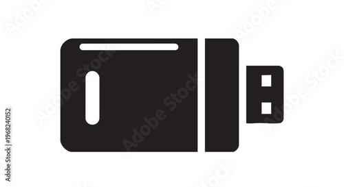 Cold Storage Hardware Wallet USB Device - Black Filled Icon Vector