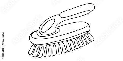 Minimalist Scrub Brush Line Art Icon