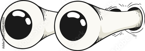 A playful vector illustration featuring funny bulging eyes with a surprised expression, showcasing a quirky and exaggerated cartoon style, bright colors, and a humorous, expressive character design pe