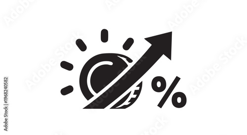 Staking Rewards Passive Income Coins Percentage - Black Filled Icon Vector