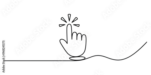 Minimalist One-Line Drawing of a Computer Mouse Click Icon