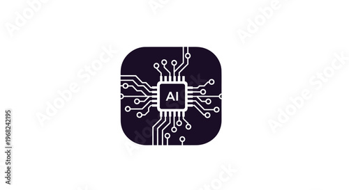 Artificial Intelligence Icon - Modern Digital Technology and Innovation.