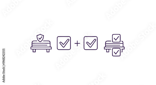 Checkmarks and Shield Symbolizing Security, Protection, and Validation.