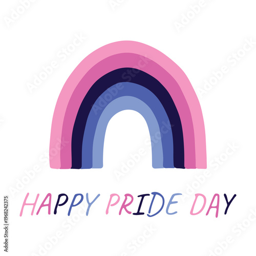 Colorful rainbow shape Omnisexual pride flag Happy pride day LGBTQIA community Pride Month Vector hand drawn doodle for posters, stickers, logo, cards
