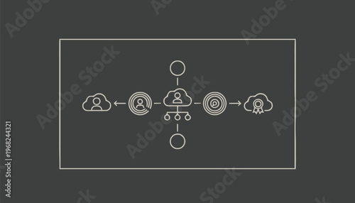 Conceptual Digital Network - Connecting People and Data in the Cloud.