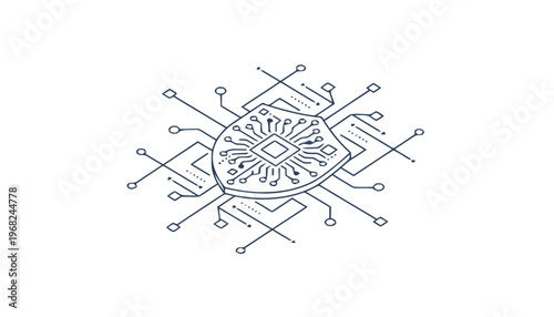 Circuit board with microchip technology.