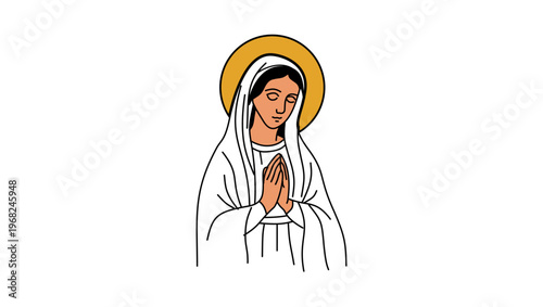 Holy Virgin, flat vector illustration