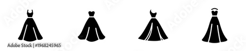 Elegant Silhouette of Fashionable Dress