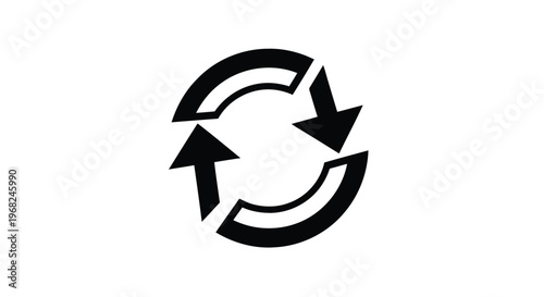 Circular Arrow Symbol - Rotation, Recycle, and Directional Flow.