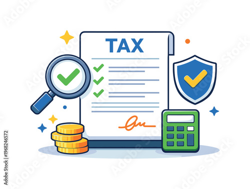 Tax consultant tax form focused on clarity and confidence in financial reporting. A reassuring visual metaphor showing a completed form supported by simple