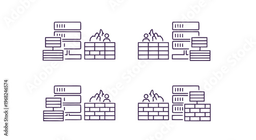 Conceptual Firewall Protection - Digital Security and Data Privacy Illustration.