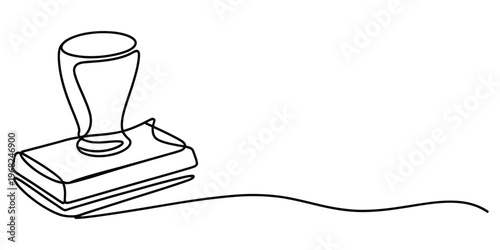 Continuous Line Drawing of an Office Rubber Stamp