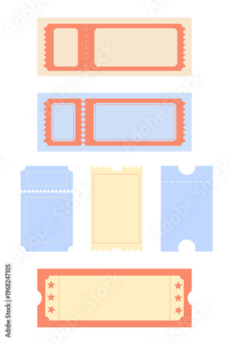 Ticket Template Circus Style Vector Illustration, Admit one