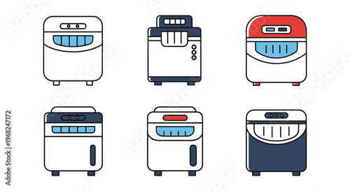 Ice Maker Machine Line art modern simple shapes vector