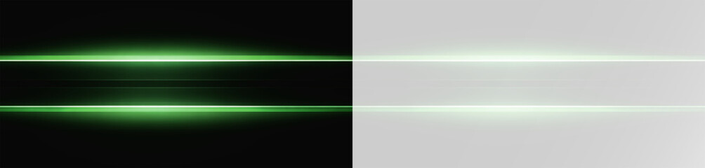Green laser beams with split contrast background and sleek neon flow, overlay lines png