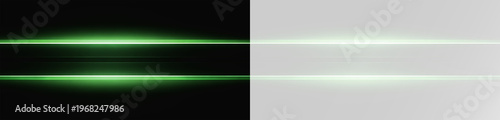 Photos Green laser beams with split contrast background and sleek neon flow, overlay li