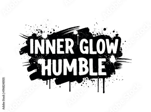 Inner Glow Humble. lettering and all elements in black. Vector style. AWhite background. Pure white background. Perfect isolation and visual consistency.
