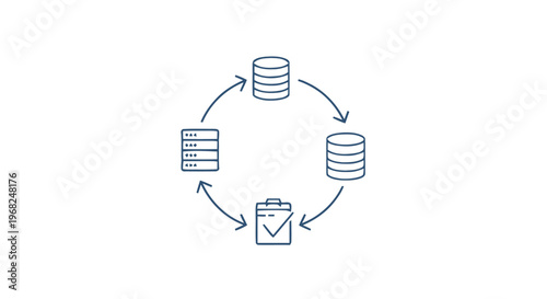 Circular Data Flow - Illustrative Diagram of Information Processing.
