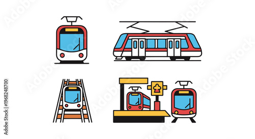 light rail Line art vector minimal abstract pattern