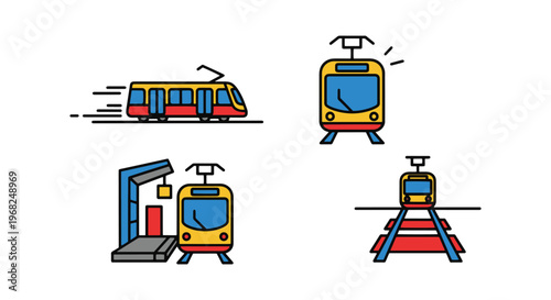 light rail Line art vector clean abstract