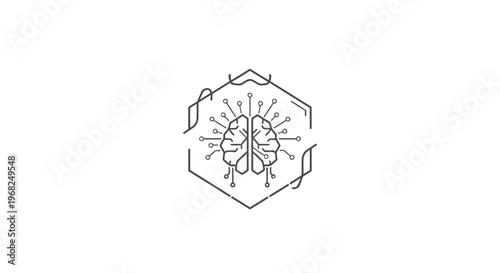 Conceptual illustration of a brain with digital connections and data flow.