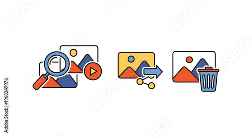 Image viewer Line art vector clean simple illustration