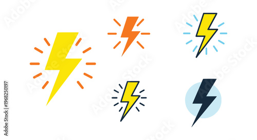 Lightning Glow Line art vector minimal color shapes