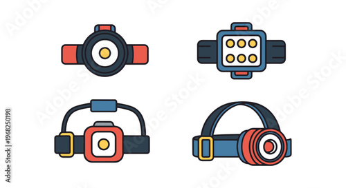 LED headlamp Line art vector creative abstract decorative illustration