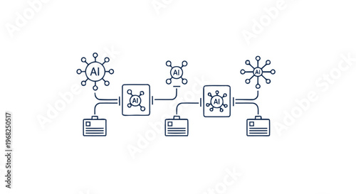 Artificial Intelligence Network Connecting Data and Information Seamlessly.