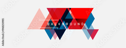 Abstract geometric shapes, red, blue, pink. Minimalist design with text BACKGROUND. Clean lines, modern aesthetic, simple composition.