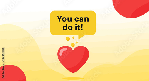 Motivational Heart With "You Can Do It!" Speech Bubble - Positive Reinforcement