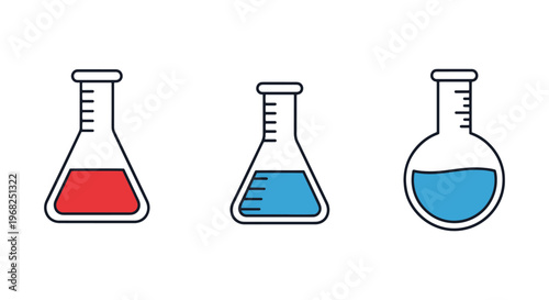 Laboratory Flask Line art modern simple shapes illustration