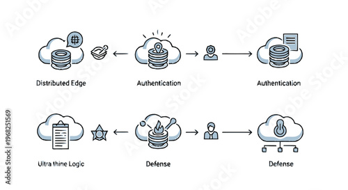 Cloud Computing Security Architecture Diagram Illustrating Data Flow.