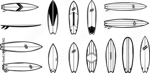 Surfboard vector realistic set icon.Vector illustration surfboard for wave.Isolated icon hawaii of surf board.

