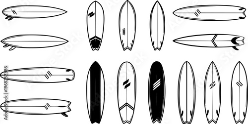 Surfboard vector realistic set icon.Vector illustration surfboard for wave.Isolated icon hawaii of surf board.
