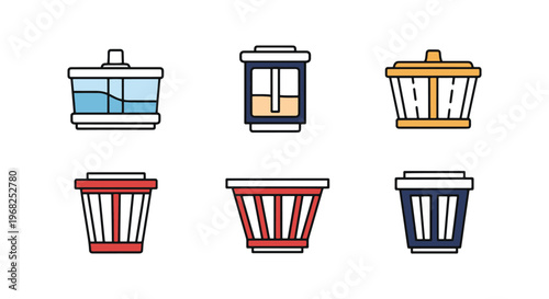 Humidifier Filter Line art modern color shapes illustration